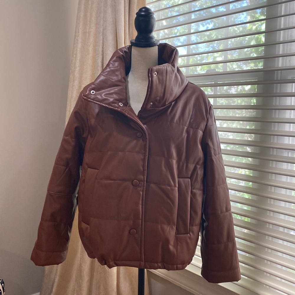 Beautiful faux leather bomber jacket